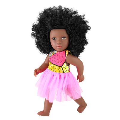 China Changeable Dress Tusalmo Fashion Vinyl 18 Inch African American Curly Black Curly Hair Girl Dolls Toys for sale