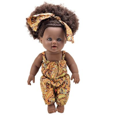 China Changeable Clothing China Factory 12 Inch Black Vinyl Afro Hair Baby 30 Cm African Doll for sale