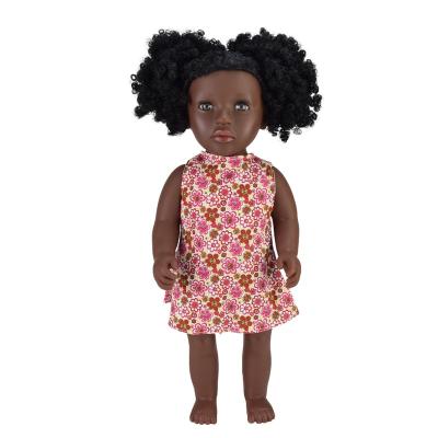 China Changeable Dress Afro Black Curly Hair Fashion 18 Inch African Black Girl Toy Dolls Lifelike for sale