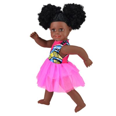 China Changeable Wholesale Custom Fashion PVC Realistic Girl Toy Black Realistic Baby Doll - Doll Gift For Kids, 18inches Africa America Black Doll for sale