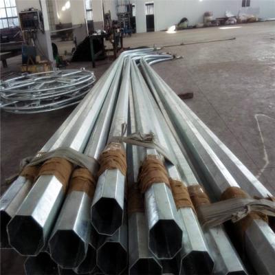 China Galvanized Road/Post Lighting Pole/Outdoor Octagonal Metal Lamp Column 1.5M for sale