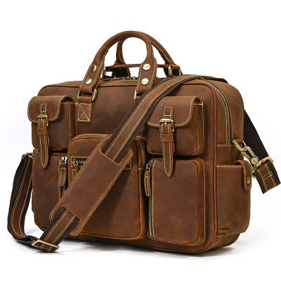 China Luufan GENUINE LEATHER Men Scare OEM Genuine Leather Men's Business Bag Briefcase For 16