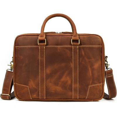 China Luufan GENUINE LEATHER Men's Briefcase 3Way Cowhide Leather Laptop Bag 15