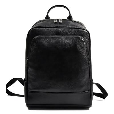 China Custom Lychee Leather Backpack Men Waterproof School Classic Leather Backpack For Daily Use for sale