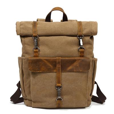 China Multifunctional Durable Large Capacity Men Laptop Backpack Canvas Leather Women Other Backpack For Daily Life for sale