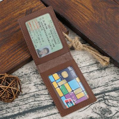 China Vintage Handmade Vintage 8 Colors Genuine Leather Unisex 2 Business Card Holder Case Wallet for sale