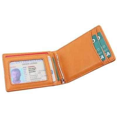 China Simple Stylish High Quality Men's Wallet Simple Stylish Card Holder Wallet Men's Goods Money Clip Bifold Genuine Leather Wallet for sale