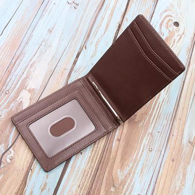 China Hold Money Cash + Oil Luxury Thin Outdoor Wax Leather Card Holder Money Clip Wallet For Men for sale