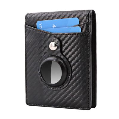 China Hold Money Cash + High Quality Outdoor Card Case Men Card Holder Carbon Fiber Wallet Money Clip With Airtag for sale