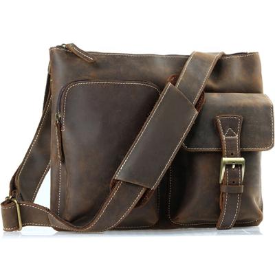 China Hot Sale GENUINE LEATHER Handmade Vintage Messenger Bag Luxury Crossbody Bag Business Package Custom Shoulder Bag for sale