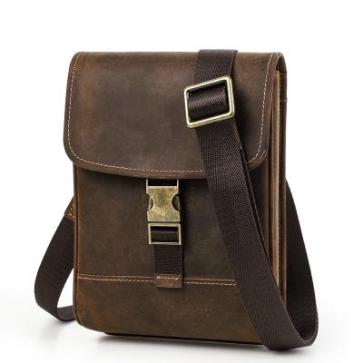 China Vintage Men Fashion Genuine Leather Cell Phone Shoulder Bag Men Shoulder Bag for sale