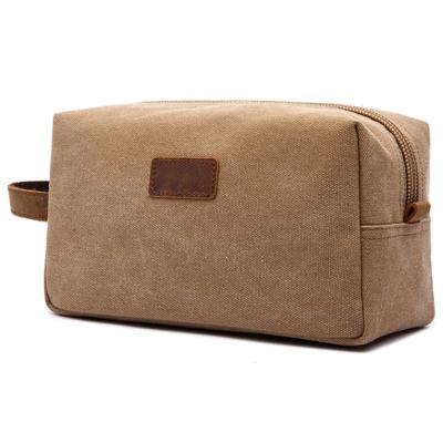 China Wholesale Custom Vintage Logo Mens Vintage Toiletries Storage Package Canvas Travel Toiletry Bag For Outdoor for sale