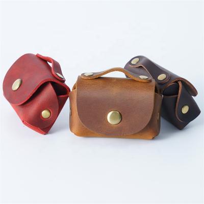 China Latest Design Unisex Fashion Small Genuine Leather Coin Wallet Key Coin Purse for sale