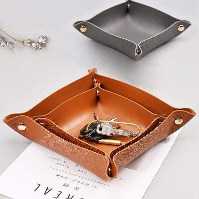 China Vintage 2 Size Vintage Storage Case PU Leather Small Coins Cosmetic Storage Box for sale