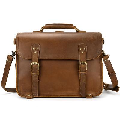 China 3 Briefcase Mens Vintage Crazy Horse Backpack Laptop Functional Used Leather Shoulder Bag For Daily Life for sale