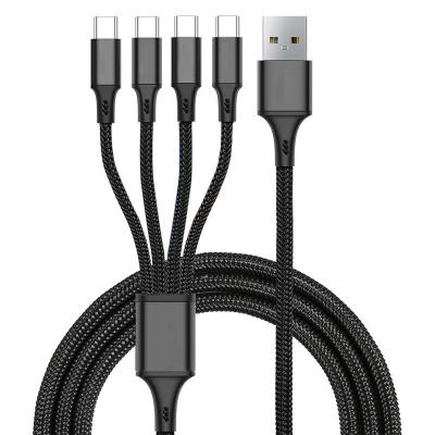 China 4 in 1 wholesale 3 in 1 charger cable usb cable mobile phone charging cable braided 4 in 1 usb cable for sale