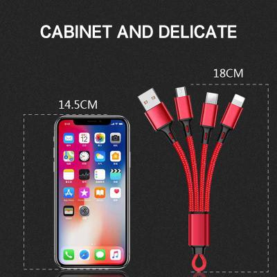 China Hot Selling USB 3.0 3 in 1 mini usb cable key chain charging usb to mini usb cable for all phone for sale