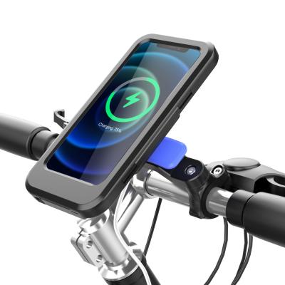 China Adjustable Factory Direct Waterproof Bicycle Bracket Motorcycle Mobile Phone Wireless Charging Holder for sale