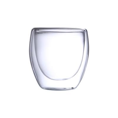 China High Quality Milk Stocked Juice Glass Cups,Differetn Cappcity Coffee Double Wall Glass Cups Latte Cream Cup for sale