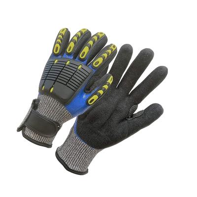 China Breathable Stretch Resistant Anti Impact Safety Work Fully Coated Construction Builders Mechanic Cut Resistant TPR Waterproof Gloves for sale