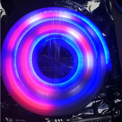 China Theme Park 24v /110v 360 DegreeMagic RGB Color Changing Flexible Led Neon Tube Light for sale