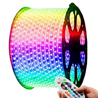 China Theme Park AC110V 220V 5050 RGB Led Strip Light Waterproof IP67 RGB Color Changing Led StripesHot Selling Products for sale