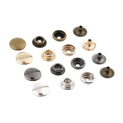 China SOURCE Direct Metal Supply 8-17mm Snap Fastener Round Metal Snap Fastener Bags Round Double Sided Antirust Washing Snap Button In Stock for sale