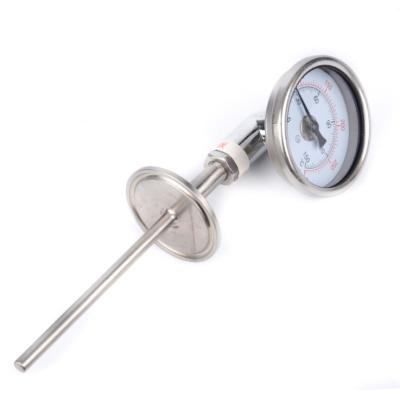 China 304 stainless steel Quick-loading type stainless steel thermometer WSS313W bimetallic pipeline thermometer for boiler industry for sale