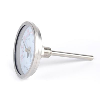 China 304 stainless steel bimetallic thermometerWSS401W pipeline thermometer stainless steel for boiler industry for sale