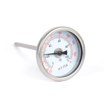 China 304 stainless steel bimetallic thermometerWSS301W pipeline thermometer stainless steel for boiler industry for sale