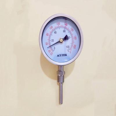 China 304 Stainless Steel Universal Bimetal Thermometer WSS581W Pipeline Thermometer For Boiler Industry for sale