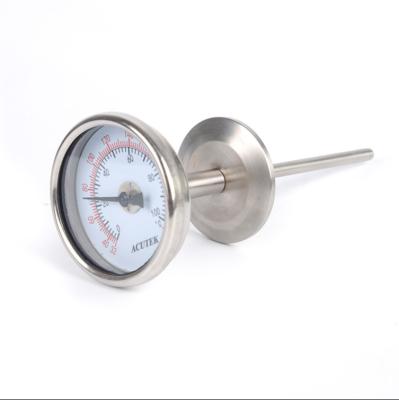 China 304 stainless steel thermometerWSS303W fast loadingStainless steel pipeline bimetallic thermometer for boiler industry for sale