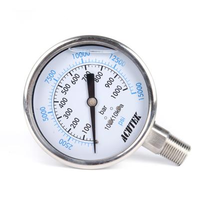 China Seismic High Pressure 316 Stainless Steel Pressure GaugeYN100BF 1000bar for sale