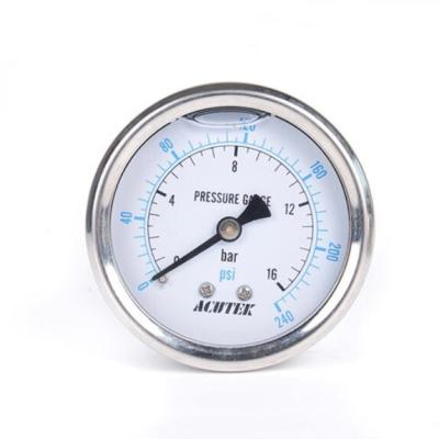 China Axial 304 Stainless Steel Housing Seismic Pressure Gauge for sale