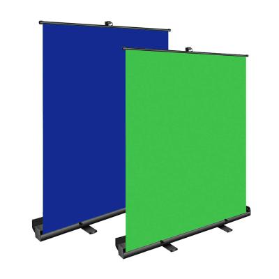 China Green-blue 1.5x2m Chromakey Screen Floor Standing Photography Studio Backdrop Portable Folding Nonwoven Folding Backdrop for sale