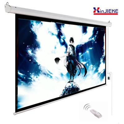 China 120inch Electric Motorized Projection Screens With Remeote Control , Matte White Fabric 60