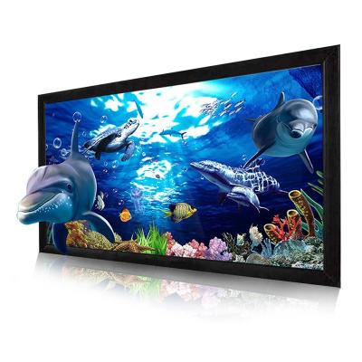 China Home Sight Cinema Wall Mount 100 Inch Fixed Frame Projector Screen 4.5cm PVC Fabric 4K / 8K Ultra HD Movie Projection Screen for sale