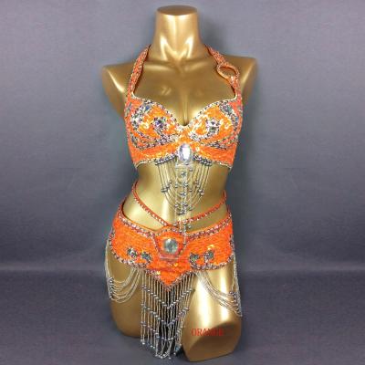 China Samba Show Bra Bikini Gogo Performance Equipment Women Belly Dance Suite Belt+Bra Costumes Fashion Carnival Belly Dance Sets for sale