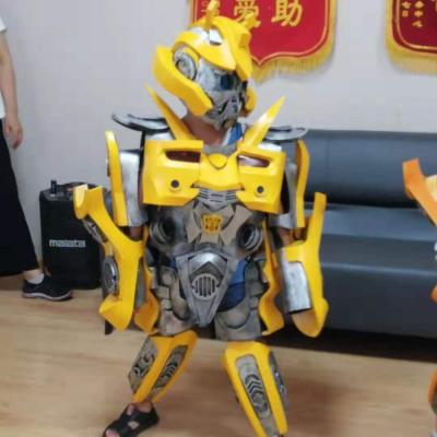 China Yellow Sets Stage Show Led Robot Costume Children Kids Birthday Cosplay Fighting Transport Robot Costume Formar Armor for sale