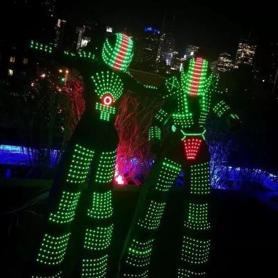 China Sets Ballroom LED Flashing Robot Costume Sets Light Helmet Controller Programming Costumes Halloween Nightclub Cosplay Clothing for sale