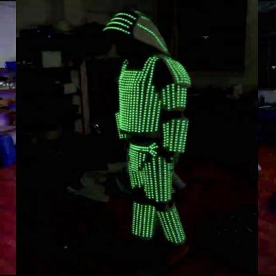 China Sets Space Warrior Show Nightclub LED Robot Costume Clothes LED Costume Lights Up Stage Dance Performance Show Dress Luminous Clothing for sale