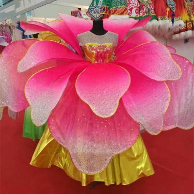 China Fancy Girls Dancing Dress Big Flowers Opening Blooming Dancing Stage Sets Costume Performance Dress Stage Dancing Wear for sale