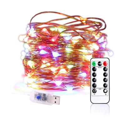 China String Light 8 Modes 100LED Garland 100LED Led USB Remote Control String Light For Wedding Party Christmas Decoration Warm White Multicolor for sale