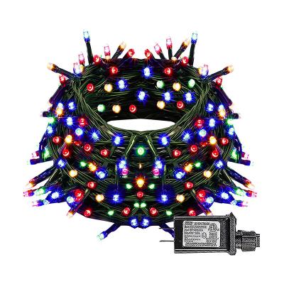 China Custom 33ft 100 LED Waterproof Christmas Lights Multicolor 8 Modes Pluggable Fairy String Lights for Indoor Outdoor Xmas Tree Garden for sale