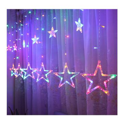 China LED Christmas Curtain Light 220V/110V Star Lamp String Window Curtain Lights 8 Modes 3.5M 138 LED Fairy Lights for Party and Holiday Decorations for sale