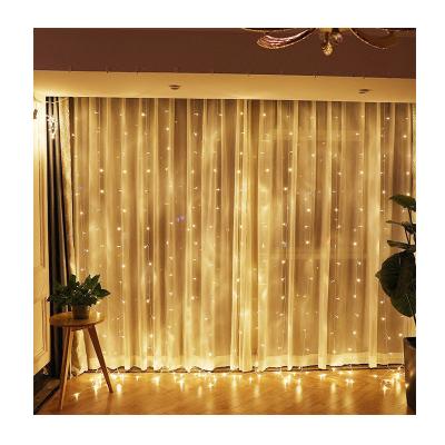 China Holiday String Light Factory 220V EU Plug In 300 LED Window Curtain Fairy String Lights 8 Modes Outdoor Indoor Waterproof for sale