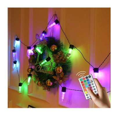 China Custom Waterproof RGB String Light 5M/7M Remote Control LED RGB String Light Christmas Party IP65 Waterproof Hanging Light for sale