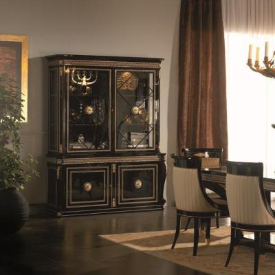 China Frame (Other) Adjustable Luxury Classic Style Furniture Solid Wood With Hand Carving And Soft Closing System Bookcase for sale