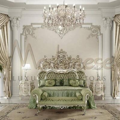 China European Villa Bed (Other) Adjustable Carving French High-Grade Luxury Modern French Bedroom Furniture Solid Wood Leaf Modern Gold Green Carved Bed for sale