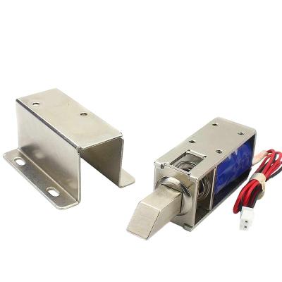 China DC12V DC12V0.8A Small Locker Lock Mini Bolt Electromagnetic Electric Electronic Drawer Lock Folder 12mm Electromagnetic Stroke for sale